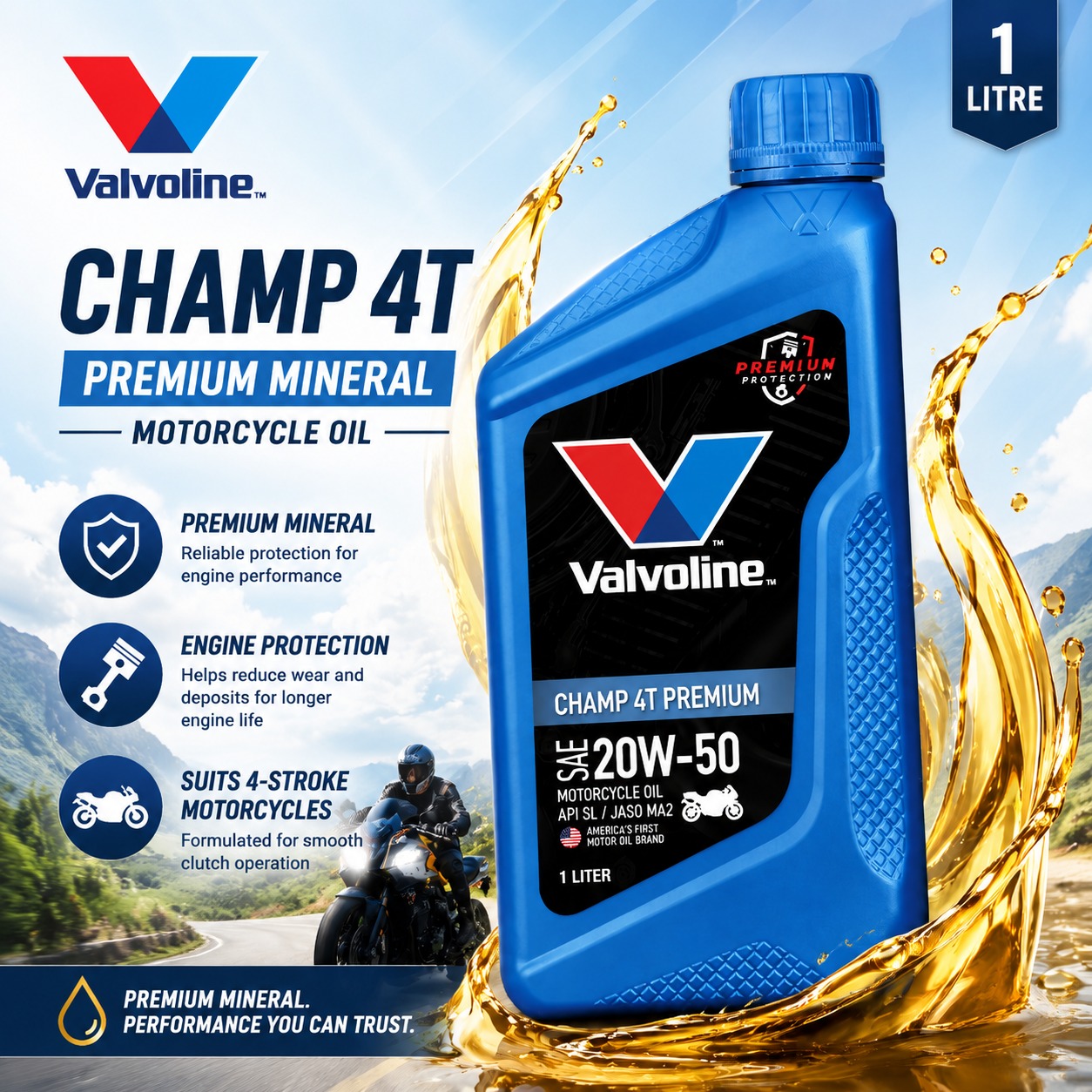 Valvoline Champ 4T 20W50 Premium Mineral