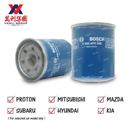 Bosch Oil Filter for Proton Mitsubishi Mazda Subaru Hyundai Kia - 0 986 AF0 346