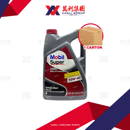 (USA) MOBIL SUPER 5000 10W40 SP Semi Synthetic Engine Oil (4.73L) 3 Bottles/Carton