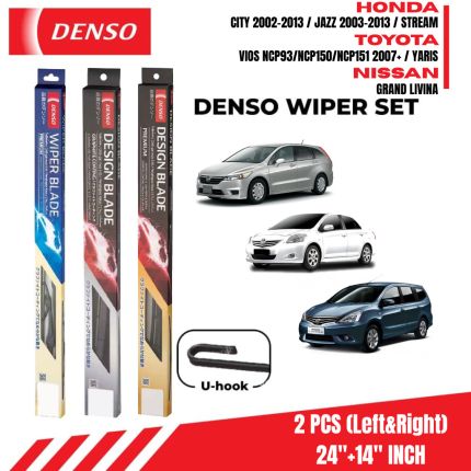 DENSO Conventional Wiper Set 24/14 inch for Honda City Toyota Vios