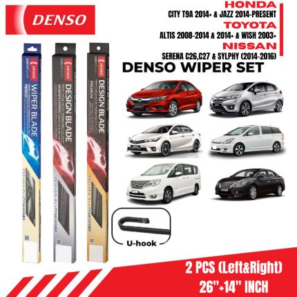 DENSO Conventional Wiper Set 26/14 inch for Honda City Toyota Altis