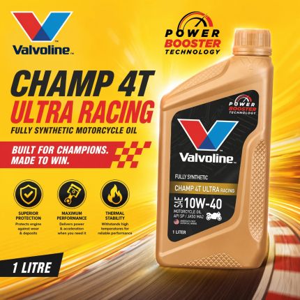 Valvoline Champ Ultra Racing 4T 10W-40 Fully Synthetic Motorcycle Engine Oil 1L