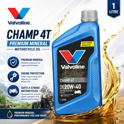Valvoline Champ 4T 20W40 Mineral Motorcycle Engine Oil 1L