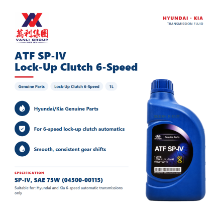Hyundai Kia Genuine ATF SP-IV 6-Speed Automatic Transmission Fluid 1L