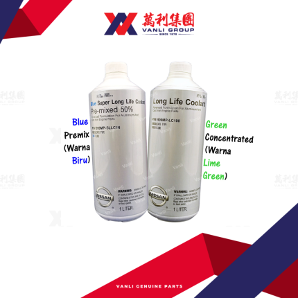 Nissan Super Long Life Coolant Pre-mixed 50% Blue Fluid //  Long Life Coolant Concentrate Green Fluid 1 Ltr