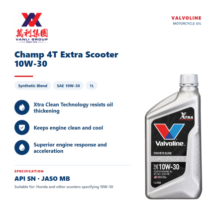 Valvoline Champ 4T Extra Scooter Semi Synthetic Engine Oil 10W-30 1L